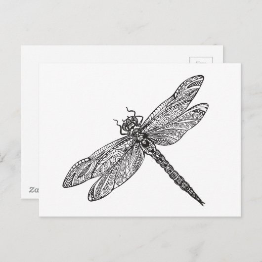 Dragonfly in stijl briefkaart (Voorkant / Achterkant)