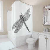 Dragonfly in stijl douchegordijn (In situ)