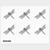 Dragonfly in stijl vierkante sticker (Vel)
