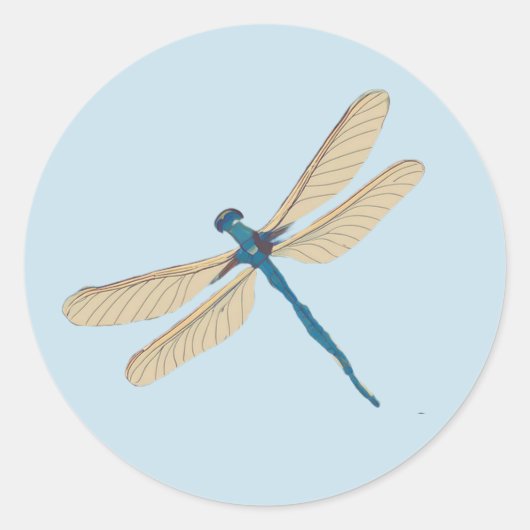 Dragonfly Invitation Seal Ronde Sticker (Voorkant)
