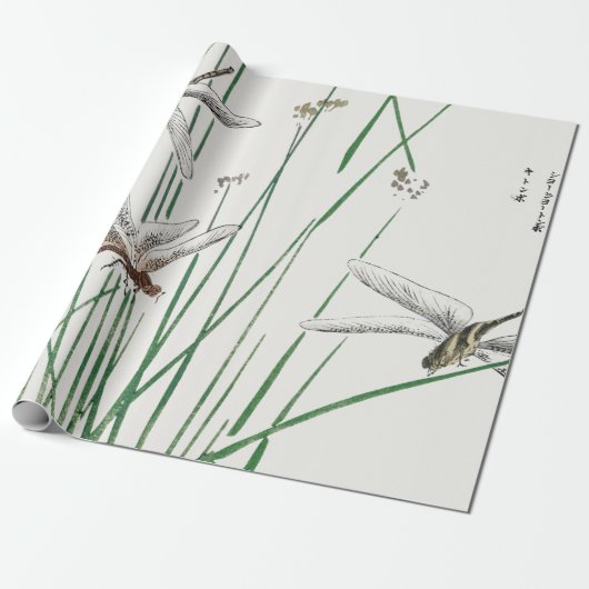 DRAGONFLY JAPANESE omlooppapier Cadeaupapier (Uitgerold)