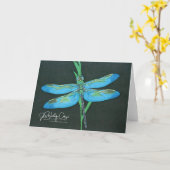 Dragonfly Kaart (Gele Bloem)
