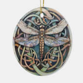 Dragonfly Keltische knoop Keramisch Ornament (Links)