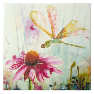 Dragonfly-keramische tegel/trivet (6-inch vierkant tegeltje