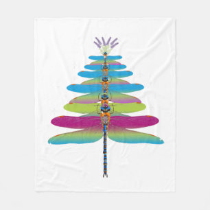 Dragonfly kerstboom Funny Insect Lover Xmas Fleece Deken