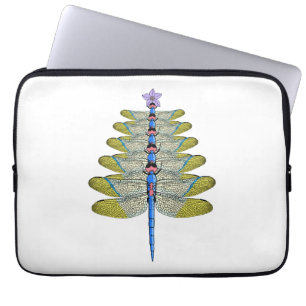 Dragonfly Kerstboom, Kerstmis insectenliefhebber Laptop Sleeve
