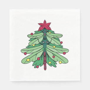 Dragonfly-kerstboom Servet