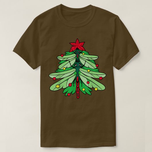 Dragonfly kerstboom Xmas Pajamas Funny Dragon T-shirt (Design voorkant)