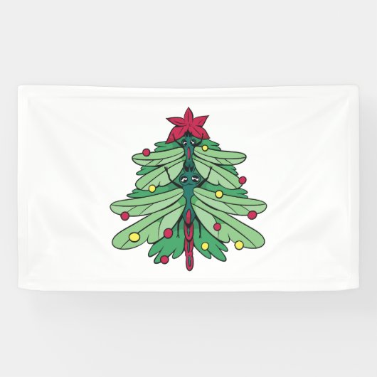 Dragonfly Kerstmis Spandoek (Horizontaal)