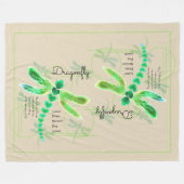 Dragonfly | Khaki Large Fleece Blanket Deken (Voorkant (Horizontaal))