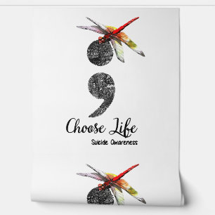 Dragonfly Kies leven zelfmoordbewustzijn T-shirt Behang