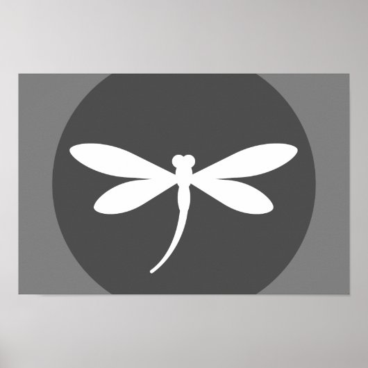  Dragonfly-kleur met grijs BG-ontwerp Poster (Voorkant)