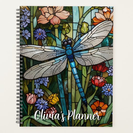 Dragonfly kunst boho bloemen botanisch planner (Voorkant)