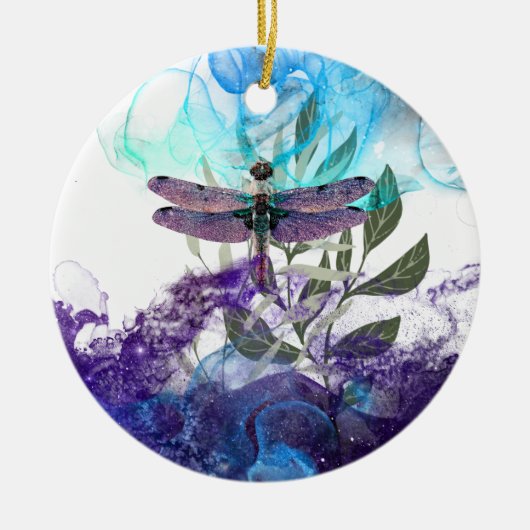 Dragonfly-kunst Keramisch Ornament (Voorkant)