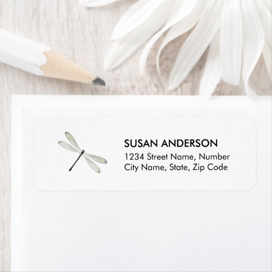 Dragonfly-label retouradres etiket (Insitu)