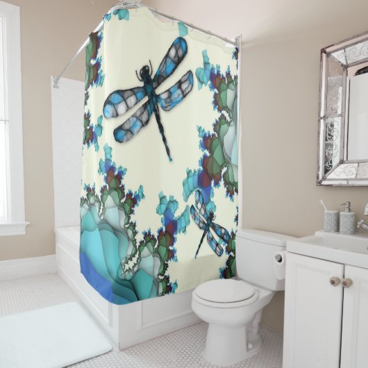 Dragonfly Land Douche rideau (En situation)