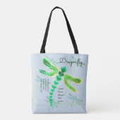 Dragonfly | Lichte blauwe Canvas tas (Achterkant)