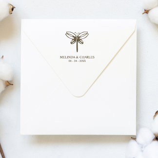 Dragonfly-Logo voor bruiloft of evenement Rubberstempel