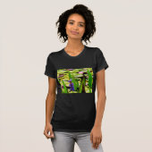 Dragonfly lotus en paarse bloem t-shirt (Voorkant volledig)