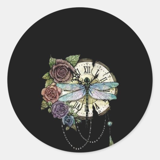 Dragonfly Lover| Dream Capcher Dragonfly Ronde Sticker (Voorkant)