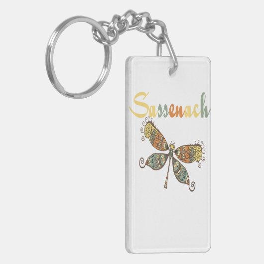 Dragonfly Lover Square Sleutelhanger (Voorkant Links)