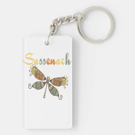 Dragonfly Lover Square Sleutelhanger (achterkant)