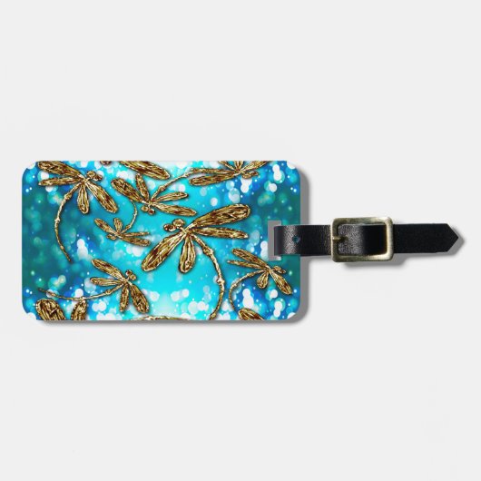 Dragonfly-luchtbellen Bagagelabel (Voorkant horizontaal)