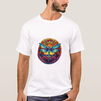 Dragonfly Mandala Nature Dragonflies Stained T-Shi T-shirt
