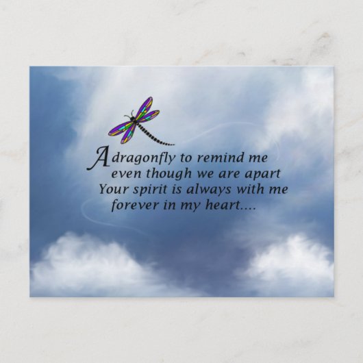 Dragonfly Memorial Poem Briefkaart (Voorkant)