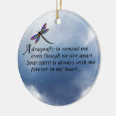 Dragonfly Memorial Poem Keramisch Ornament (Links)