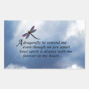 Dragonfly Memorial Poem Rechthoekige Sticker