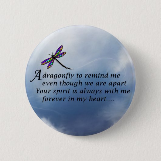 Dragonfly Memorial Poem Ronde Button 5,7 Cm (Voorkant)