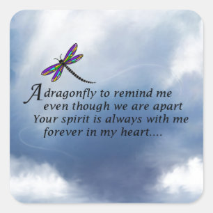 Dragonfly Memorial Poem Vierkante Sticker