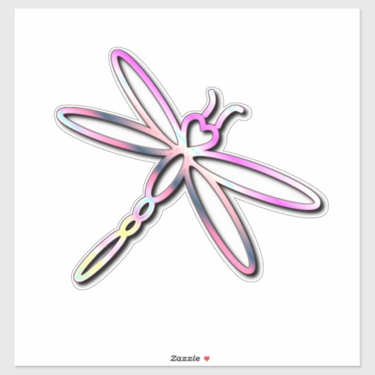 Dragonfly met harthoofd sticker (Vel)