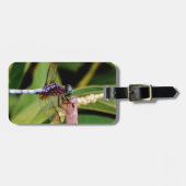 Dragonfly met witte bloemen bagagelabel (Voorkant horizontaal)