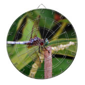 Dragonfly met witte bloemen dartbord (Voorkant)