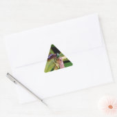Dragonfly met witte bloemen driehoek sticker (Envelop)