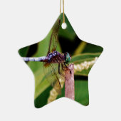 Dragonfly met witte bloemen keramisch ornament (Rechts)