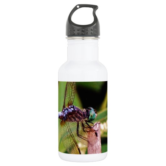 Dragonfly met witte bloemen waterfles  (Voorkant)