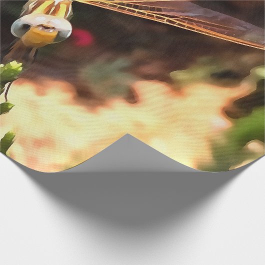 Dragonfly met zonlicht-gele vleugels cadeaupapier (Hoek)