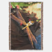 Dragonfly met zonlicht-gele vleugels deken (Voorkant Verticaal)