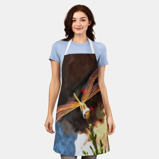 Dragonfly met zonlicht-gele vleugels schort (Gedragen)