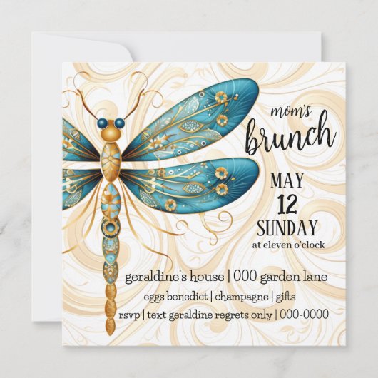 Dragonfly Moederdag Brunch Kaart (Voorkant)