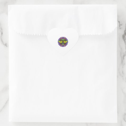 Dragonfly Mooi, kleurrijk en  Hart Sticker (Tas)