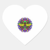 Dragonfly Mooi, kleurrijk en  Hart Sticker (Voorkant)