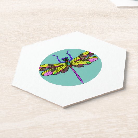 Dragonfly Mooi, kleurrijk en  Kartonnen Onderzetters (Schuin)