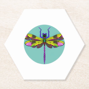 Dragonfly Mooi, kleurrijk en Kartonnen Onderzetters