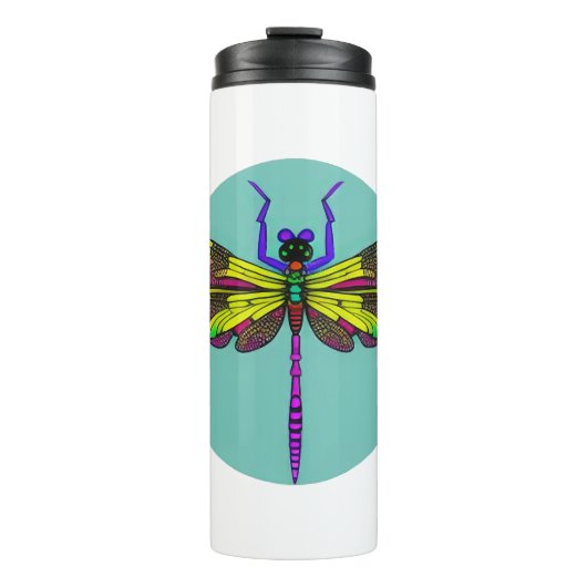 Dragonfly Mooi, kleurrijk en Thermosbeker (Voorkant)