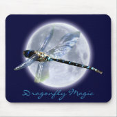 DRAGONFLY & MOON Fantasy Mousepad Muismat (Voorkant)