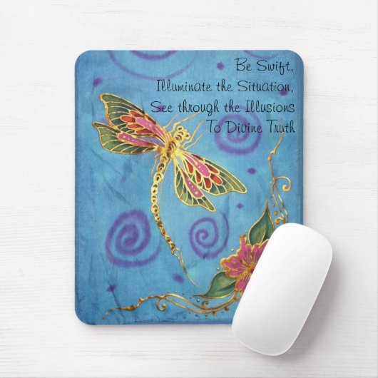 Dragonfly Mousepad over zijde geslepen Muismat (Met muis)